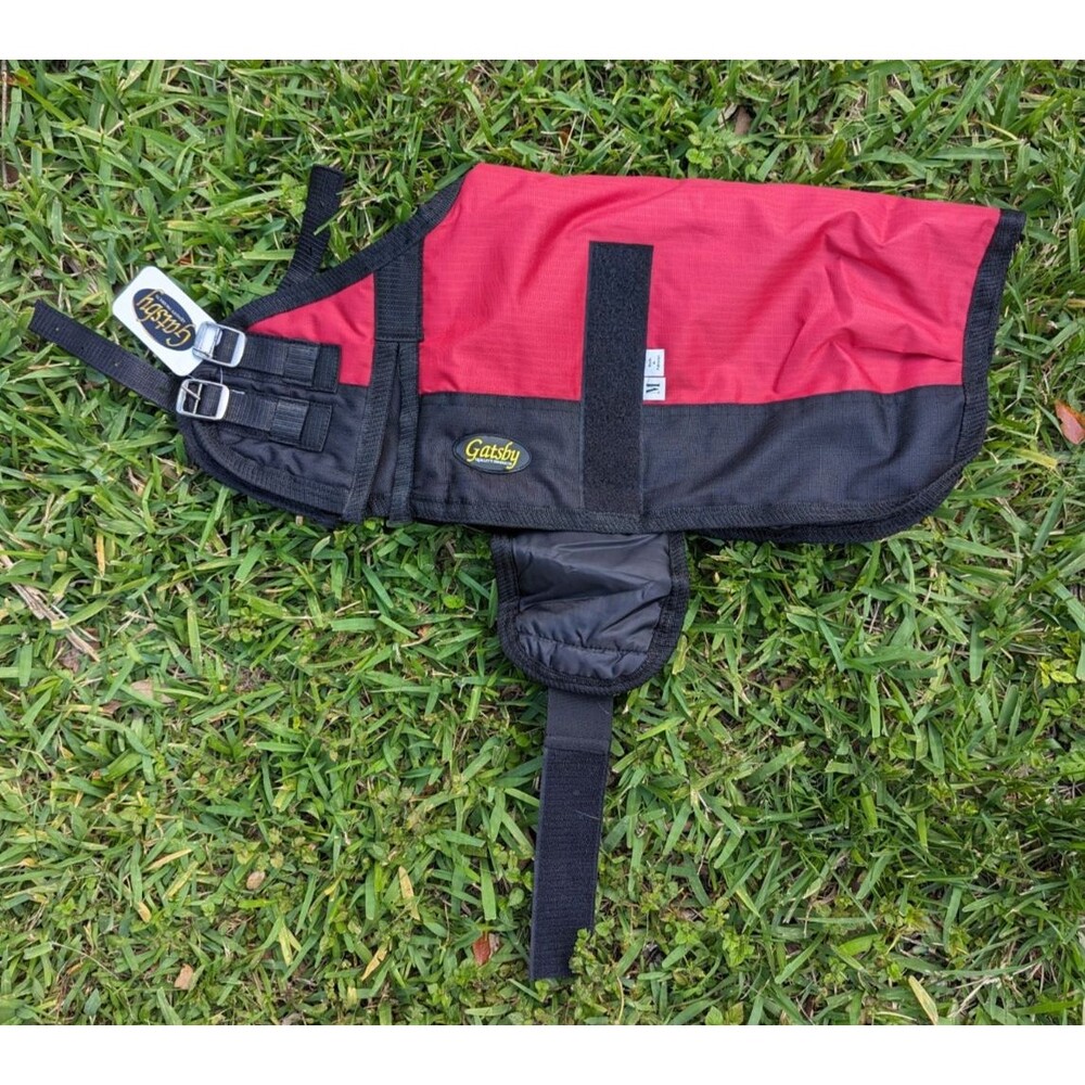 Gatsby Waterproof Dog Coat Blanket Red and Black Size Medium